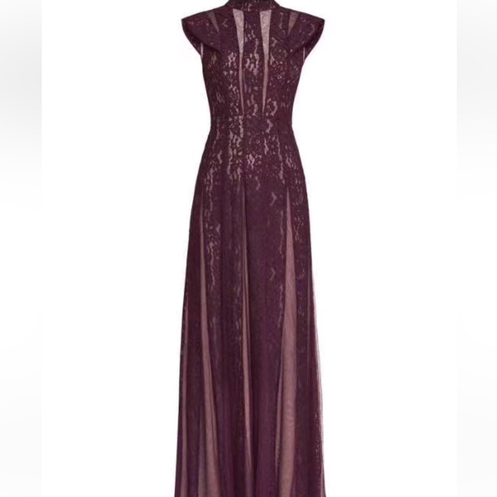 NWT burgundy lace BCBG gown